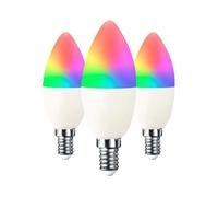 Pack 3 Ampoules LED Bougie Smart WiFi E14 5W Equi.35W 450lm RGBWW Dimmable via Smartphone/APP 25000H 7hSevenOn Premium