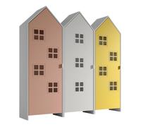Pack - 3 Armoires Enfant ""Casami Bruges"" 171cm Rose, Blanc & Jaune