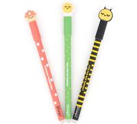 Pack 3 Bo-Bo Daisy, Mushroom And Bee Erasable Pens - Never Stop Dreaming - Ballpoint Pen With Blue Ink