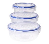 Pack 3 boîtes à lunch hermétiques en plastique 1400ml,800ml,400ml,024000670, excellent houseware