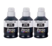 Pack 3 Bouteilles encre GI-40 GI-41 GI-490 Noir compatible pour Canon Haute capacité 135ml