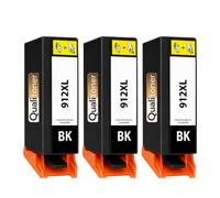 Pack 3 Cartouche 912XL 912 XL Compatible pour HP OfficeJet 8010 8012 8014 8014e 8015 8015e 8017 8022e 8024e 8025e Pro 8022 8023 8024 8025 Noir Haute capacité avec Puce Anti Mise à Jour 825 Pages