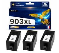 Pack 3 Cartouches 903XL 903 XL Noir Compatible pour HP OfficeJet 6950 6956 OfficeJet Pro 6960 6968 6970 6975 6979 Haute capacité Puce Anti Mise à Jour 825 Pages