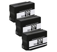 Pack 3 Cartouches 932XL 932 XL compatible pour HP OfficeJet 6100 6600 6700 Noir Haute capacité avec puce 1000 pages