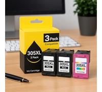 Pack 3 Cartouches Compatibles pour imprimantes HP 305XL Deskjet 1210 à 4223e/Deskjet Plus 4110 à 4210e/Envy 6010 à 6065e & Envy Pro 6420 à 6475e