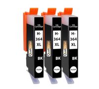 Pack 3 Cartouches d’Encre 364XL 364 XL CN684EE Compatible pour HP DeskJet OfficeJet PhotoSmart Noir Haute capacité avec Puce 650 Pages