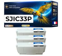 Pack 3 Cartouches SJIC33P Compatible pour Epson TM J7200 J7700 Noir