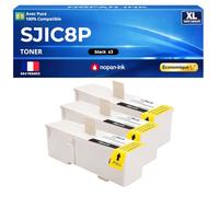 Pack 3 Cartouches SJIC8P SJIC8K compatibles pour Epson TM-J 7000 7500 9000