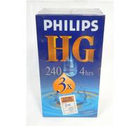 PACK 3 CASSETTES VIDEO VHS VIERGES PHILIPS HG 240 4 HEURES