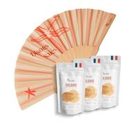 Pack 3 Complexes Solaires + Éventail I Préparation soleil I Accélère & Stimule le bronzage I Urucum Bio, L-Tyrosine, Resvératrol, Cuivre, Vitamines I 3 × 60 Gélules I France I Vegan I Valebio