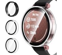 Pack 3 Coques Rigides Pc Avec Verre Trempé Intégré Pour Garmin Lily 2 ¿ Protection Écran Complète Anti-Rayures (2 Transparents + 1 Noir), Ultra¿Mince À Encliqueter
