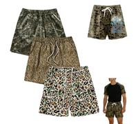 Pack 3 Duck Hunting Camo Shorts,7 inch Inseam Camo Mesh Design Athletic Shorts,Men's Quick-Dry Casual Shorts with Pocket (FR/ES, Alpha/Lettres, S, Taille Normale, Taille Normale, C)