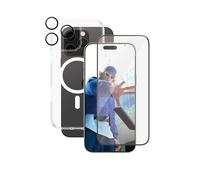 Pack 3-en-1 Coque pour iPhone 16 Pro Max avec Verre d'Écran et Protège-lentilles Panzer Glass Transparent