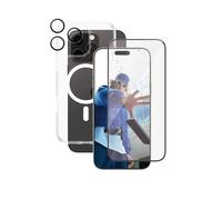 Pack 3-en-1 Coque pour iPhone 16 Pro Max avec Verre d'Écran et Protège-lentilles Panzer Glass Transparent