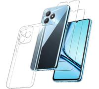 Pack 3 En 1 - Coque Tpu Transparente Souple + 2 Verres Trempés 9h Pour Realme Note 50 (6,74 Pouces) - Protection Anti-Chocs Et Anti-Rayures