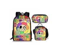 Pack 3-en-1 Dandy's World : Sac à Dos + Trousse + Sac Repas (Modèle SD6863) - Multicolore