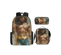 Pack 3-en-1 DC Comics Aquaman : Sac à Dos + Trousse + Sac Bandoulière (Modèle SD1868) - Multicolore Multicolore G