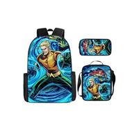 Pack 3-en-1 DC Comics Aquaman : Sac à Dos + Trousse + Sac Bandoulière (Modèle SD1869) - Multicolore