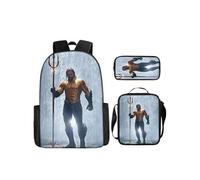 Pack 3-en-1 DC Comics Aquaman : Sac à Dos + Trousse + Sac Bandoulière (Modèle SD1871) - Multicolore