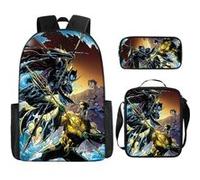 Pack 3-en-1 DC Comics Aquaman : Sac à Dos + Trousse + Sac Bandoulière (Modèle SD1873) - Multicolore Multicolore G