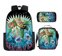 Pack 3-en-1 DC Comics Aquaman : Sac à Dos + Trousse + Sac Bandoulière (Modèle SD1881) - Multicolore Multicolore G