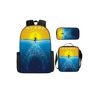 Pack 3-en-1 DC Comics Aquaman : Sac à Dos + Trousse + Sac Bandoulière (Modèle SD1884) - Multicolore Multicolore G