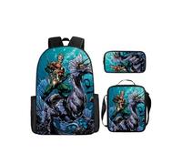 Pack 3-en-1 DC Comics Aquaman : Sac à Dos + Trousse + Sac Bandoulière (Modèle SD1888) - Multicolore Multicolore G