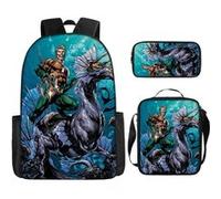 Pack 3-en-1 DC Comics Aquaman : Sac à Dos + Trousse + Sac Bandoulière (Modèle SD1888) - Multicolore Multicolore G