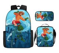 Pack 3-en-1 DC Comics Aquaman : Sac à Dos + Trousse + Sac Bandoulière (Modèle SD1895) - Multicolore Multicolore G
