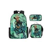 Pack 3-en-1 DC Comics Aquaman : Sac à Dos + Trousse + Sac Bandoulière (Modèle SD1896) - Multicolore