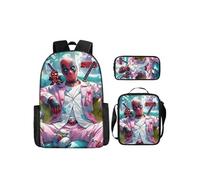 Pack 3-en-1 Deadpool : Sac à Dos + Trousse + Sac Bandoulière (Modèle SD5877) - Multicolore