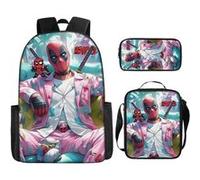 Pack 3-en-1 Deadpool : Sac à Dos + Trousse + Sac Bandoulière (Modèle SD5877) - Multicolore Multicolore G