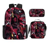 Pack 3-en-1 Deadpool : Sac à Dos + Trousse + Sac Bandoulière (Modèle SD5879) - Multicolore Multicolore G