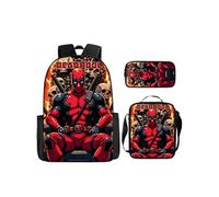 Pack 3-en-1 Deadpool : Sac à Dos + Trousse + Sac Bandoulière (Modèle SD5882) - Multicolore
