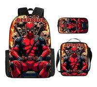Pack 3-en-1 Deadpool : Sac à Dos + Trousse + Sac Bandoulière (Modèle SD5882) - Multicolore Multicolore G