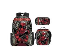 Pack 3-en-1 Deadpool : Sac à Dos + Trousse + Sac Bandoulière (Modèle SD5888) - Multicolore