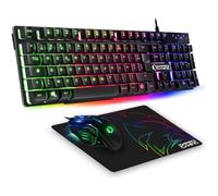 EMPIRE GAMING - Pack MK800 Filaire - Clavier Gaming AZERTY (Layout Français) RGB 105 Touches 19 Touches Anti-Ghosting - Souris Gamer 2400 DPI - Tapis de Souris - PC PS4 PS5 Xbox One/Series Mac
