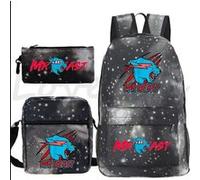 Pack 3-en-1 Mr Beast Lightning Cat : Sac à Dos + Trousse + Sac Bandoulière (Modèle SD8687) - Multicolore