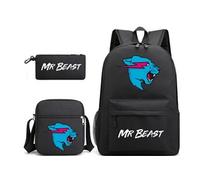 Pack 3-en-1 Mr Beast Lightning Cat : Sac à Dos + Trousse + Sac Bandoulière (Modèle SD8694) - Multicolore