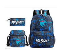 Pack 3-en-1 Mr Beast Lightning Cat : Sac à Dos + Trousse + Sac Bandoulière (Modèle SD8695) - Multicolore