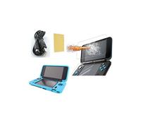 Pack 3 En 1 Nintendo New 2ds Xl : Housse Silicone Bleu Turquoise - Chargeur Usb - Protection Écran Verre Trempé