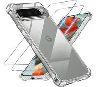 Pack 3-En-1 Pour Google Pixel 9 Pro Xl ¿ Coque Tpu Souple Anti-Jaunissement À Coussin D'air Et Coins Renforcés + 2x Verre Trempé 9h Haute Transparence, Protection Antichoc Et Découpes Précises