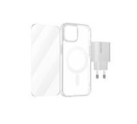 Pack 3-en-1 pour iPhone 15 Plus Coque MagSafe Film Chargeur USB-C 20W Transparent