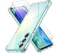 Pack 3-En-1 Pour Samsung Galaxy M55 5g ¿ Étui Tpu Souple Cristal Antichoc + 2 Verres Trempés, Protection Écran Et Caméra Anti-Rayures
