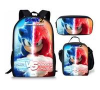 Pack 3-en-1 Sonic Unisexe : Sac à Dos + Trousse + Sac Repas (Modèle SD6874) - Multicolore Multicolore G