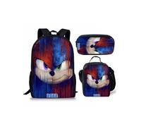 Pack 3-en-1 Sonic Unisexe : Sac à Dos + Trousse + Sac Repas (Modèle SD6875) - Multicolore