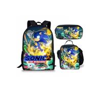 Pack 3-en-1 Sonic Unisexe : Sac à Dos + Trousse + Sac Repas (Modèle SD6878) - Multicolore
