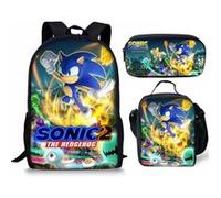 Pack 3-en-1 Sonic Unisexe : Sac à Dos + Trousse + Sac Repas (Modèle SD6878) - Multicolore Multicolore G