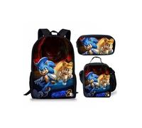 Pack 3-en-1 Sonic Unisexe : Sac à Dos + Trousse + Sac Repas (Modèle SD6880) - Multicolore