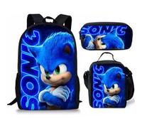 Pack 3-en-1 Sonic Unisexe : Sac à Dos + Trousse + Sac Repas (Modèle SD6882) - Multicolore Multicolore G